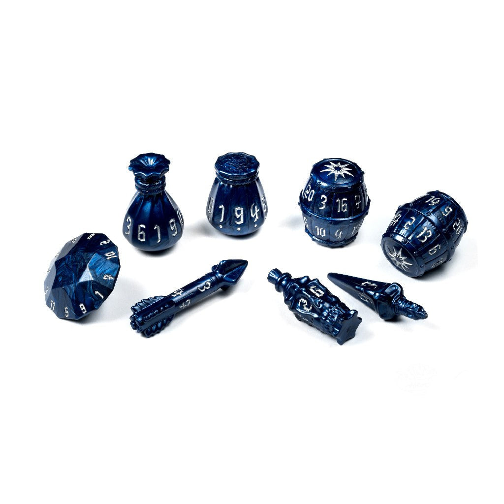 PolyHero Rogue 8 Dice Set in Midnight Blue — official packshot