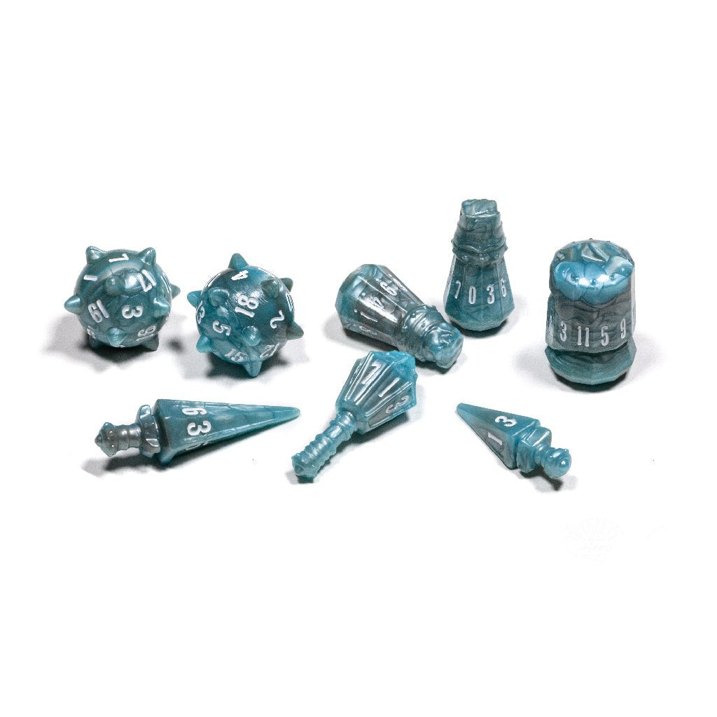 PolyHero Warrior 8 Dice Set in Stalwart Storm — official packshot