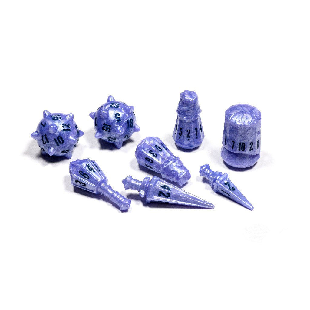 PolyHero Warrior 8 Dice Set in Steel Grey — official packshot