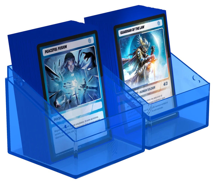 Deck Box: Boulder: Clear: 100+: Sapphire — official Ultimate Guard angle 3
