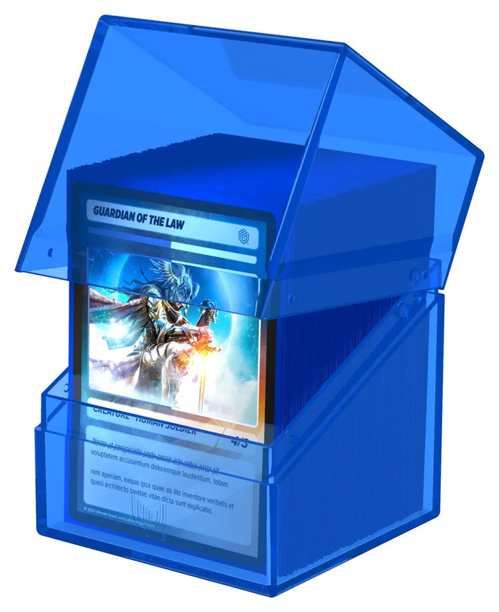 Deck Box: Boulder: Clear: 100+: Sapphire — official Ultimate Guard angle 4