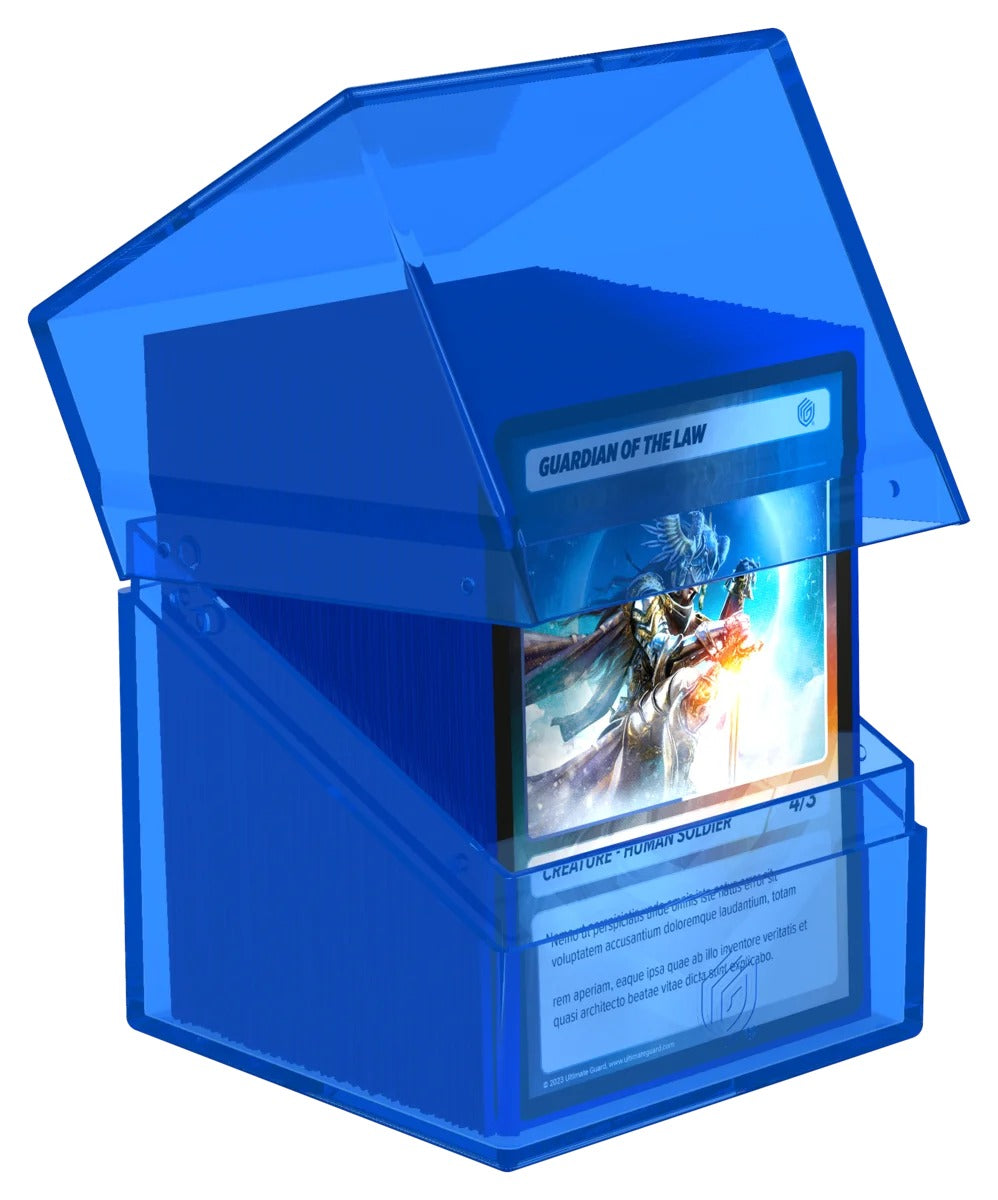Deck Box: Boulder: Clear: 100+: Sapphire — official Ultimate Guard angle 5