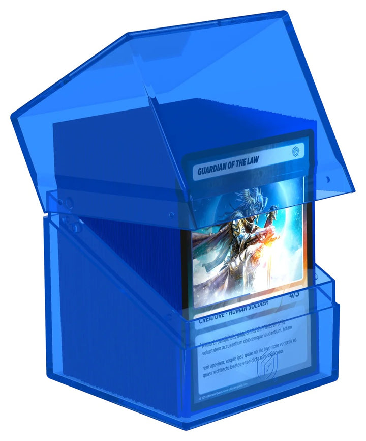 Deck Box: Boulder: Clear: 100+: Sapphire — official Ultimate Guard angle 5