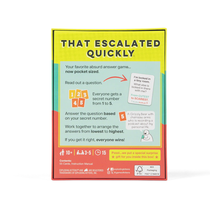 That Escalated Quickly: Grab and Game Edition