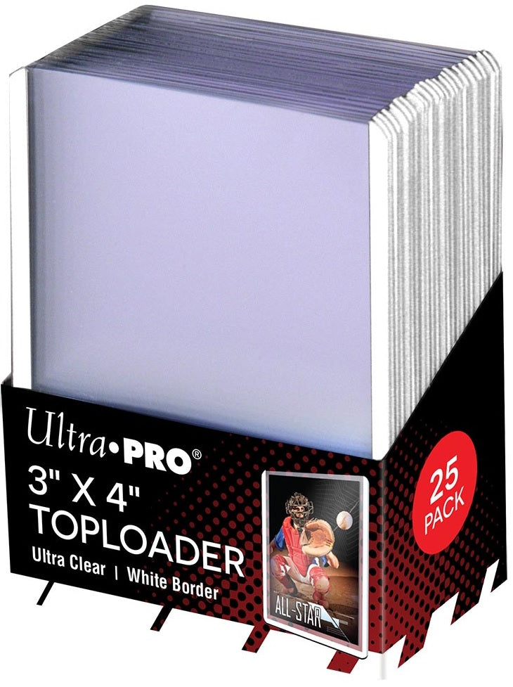 Ultra Pro: Colored Border 3 x 4-Inch Top Loader 25CT - White