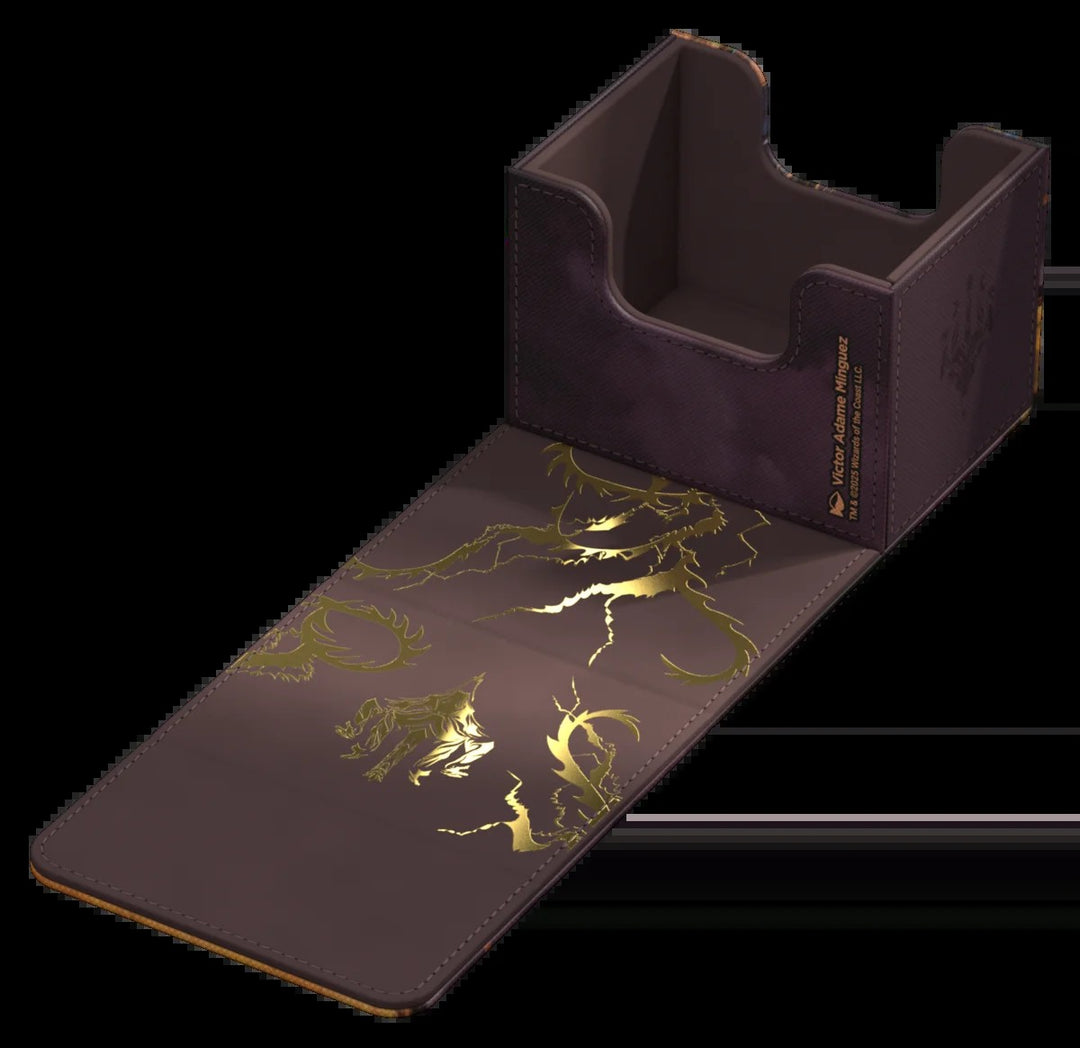 Ultimate Guard Sidewinder 100+ XenoSkin – Tarkir: Dragonstorm Ghostfire – Neriv, Heart of the Storm — Open flat – credits/interior