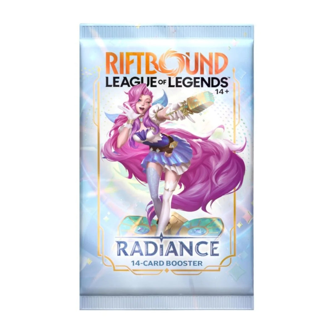 Riftbound Radiance 14-Card Booster Pack — official product render