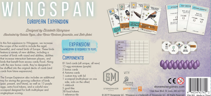 Wingspan: European Expansion — official publisher extra